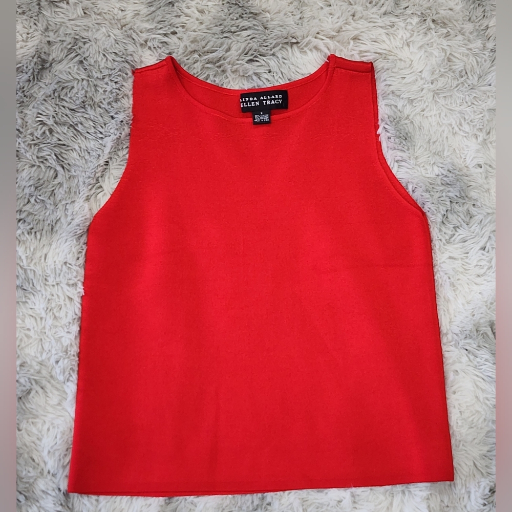 $8 If Bundled | VTG | Ellen Tracy/Linda Allard | Sleeveless Top | Red - Picture 1 of 6